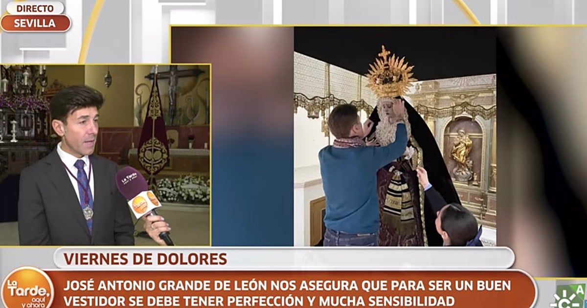 Vestir a la Virgen del Amor de Pino Montano en Sevilla: así trabaja José Antonio Grande