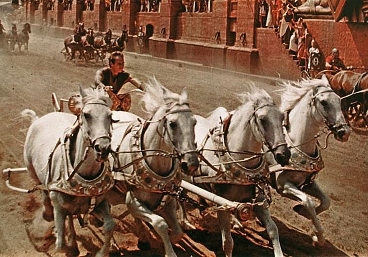 Imagen principal - Fotogramas y carteles de 'Ben Hur', 'Salomon y la reina de Saba' y 'La biblia en su principio'. 