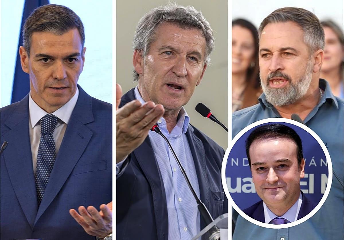 Iván Redondo, Pedro Sánchez, Alberto Núñez Feijóo, Santiago Abascal