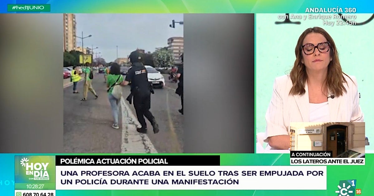 Toñi Moreno dice  lo que muchos piensan del policía que empujó a una mujer en una manifestación: «Se te ha ido la mano»