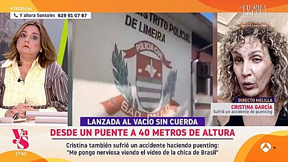 Cristina García, superviviente de un accidente de puenting: «Caí de una altura de seis plantas»