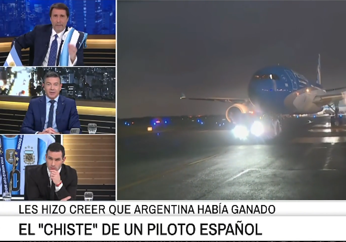 Un famoso presentador argentino llama «hijo de puta» al piloto español que hizo creer a sus pasajeros que Argentina ganó el Mundial