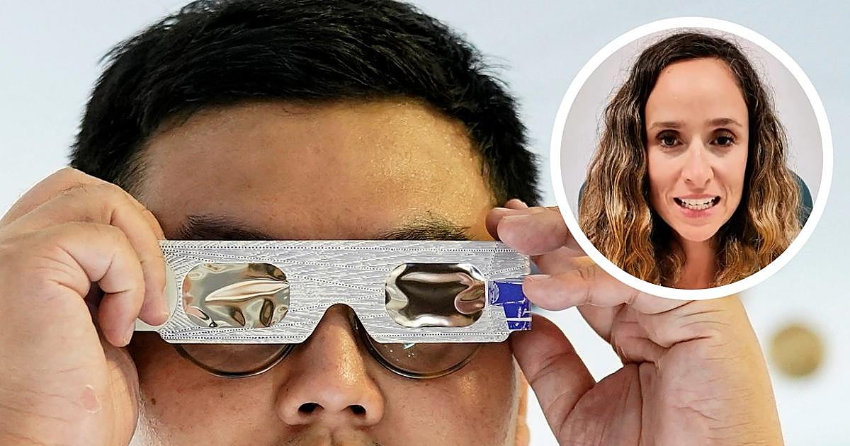 María Capote, oftalmóloga: «Mirar al eclipse total de hoy con gafas de sol, de esquí o polarizadas no sirve. Hay que usar las que cumplan con la normativa ISO»