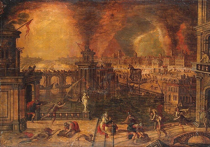 'El incendio de Troya', de Kerstiaen de Keuninck (1590-1600)