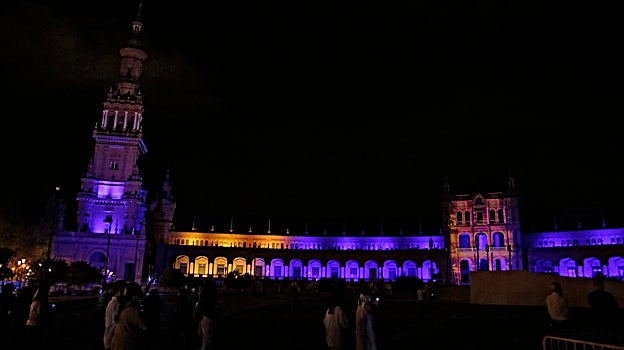 Imagen de la Plaza de España durante el Icónica Sevilla Fest 2022