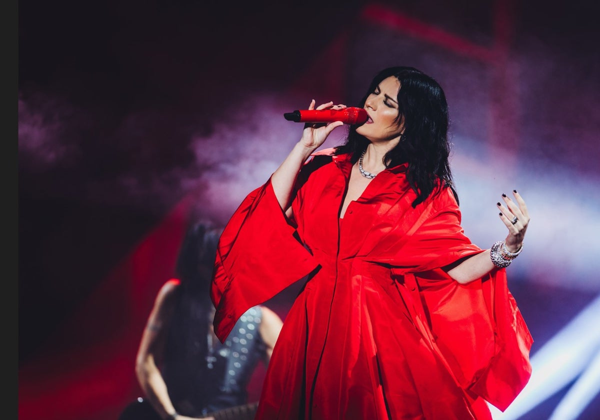 Laura Pausini durante sus recientes conciertos en la Plaza de San Marcos en Venecia