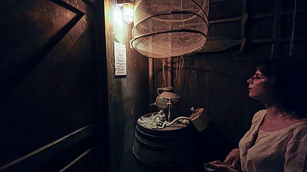 Visitante resolviendo un acertijo de Ad Bestium