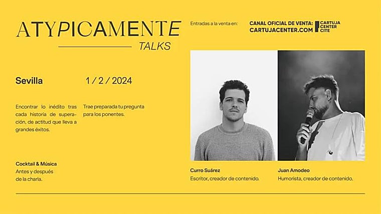 Cartel de «Atypicamente Talks»
