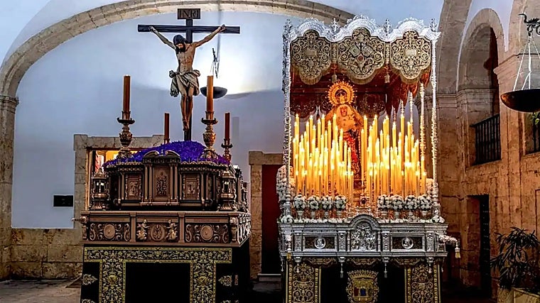 Titulares de la Hermandad de Los Estudiantes en sus pasos