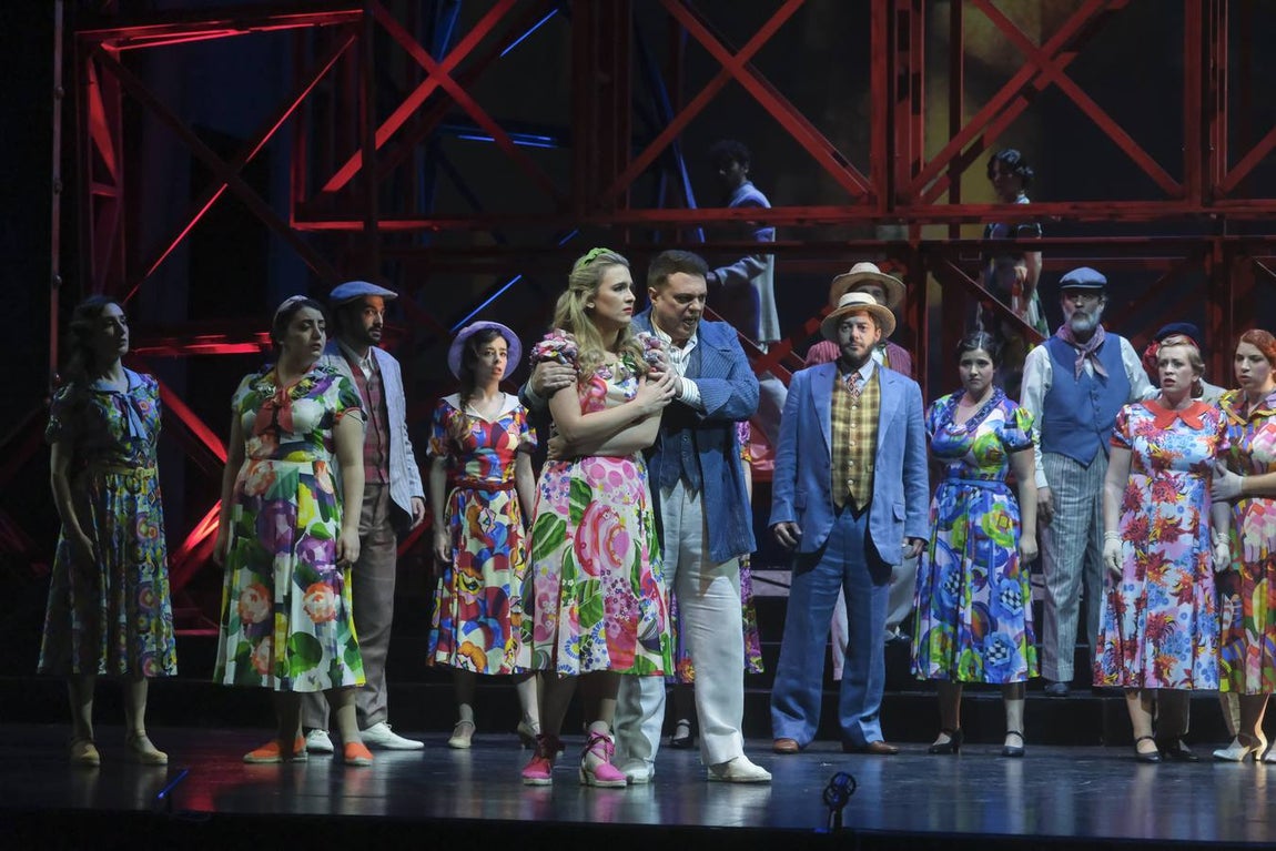 Momento del ensayo previo al estreno en el Maestranza de la zarzuela 'Los gavilanes'