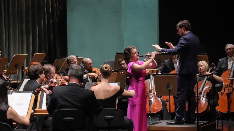 Ana Gavilán (oboe) y David Fernández (director)
