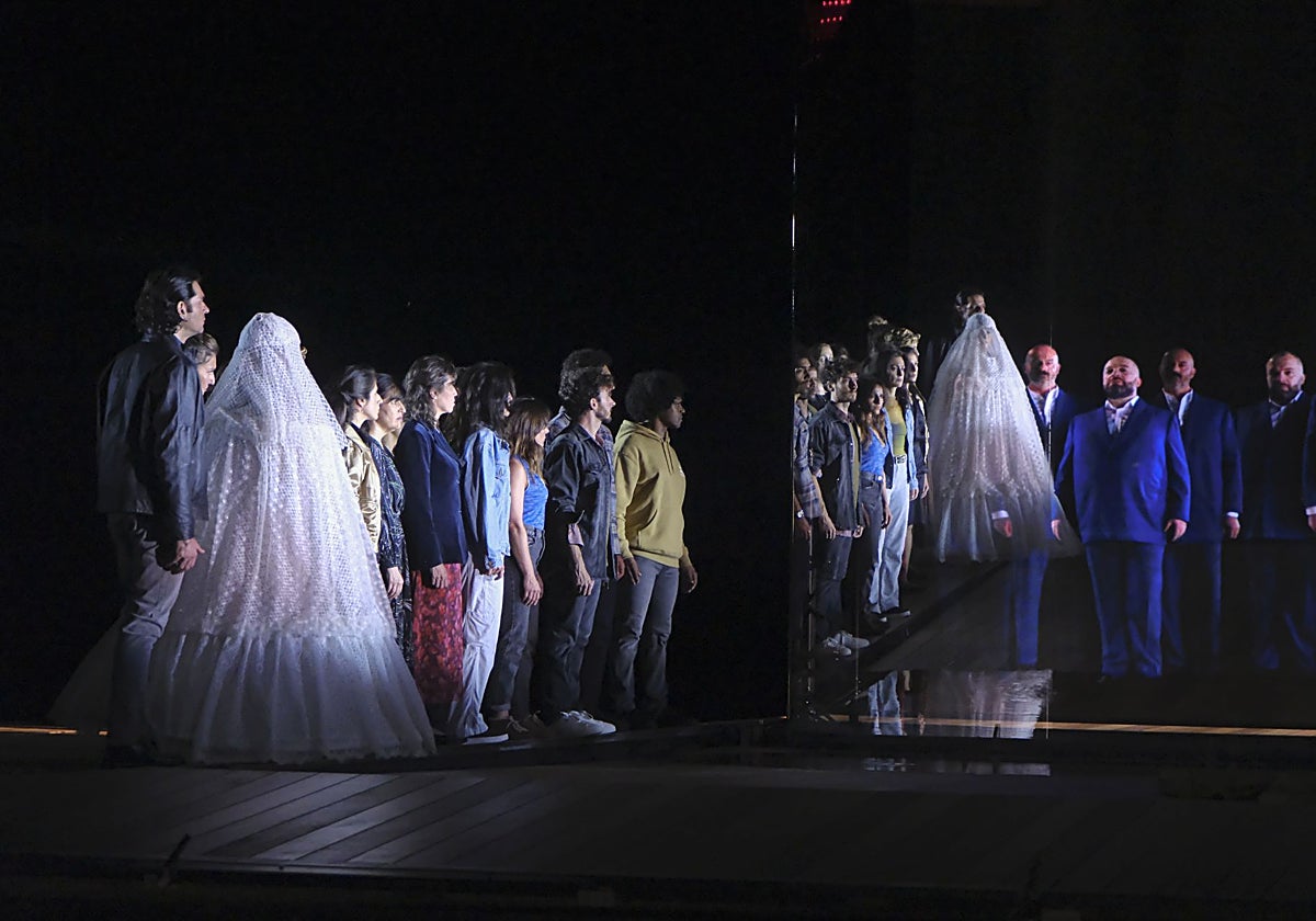 Ensayo de la ópera 'Nabucco' en el teatro de la Maestranza de Sevilla