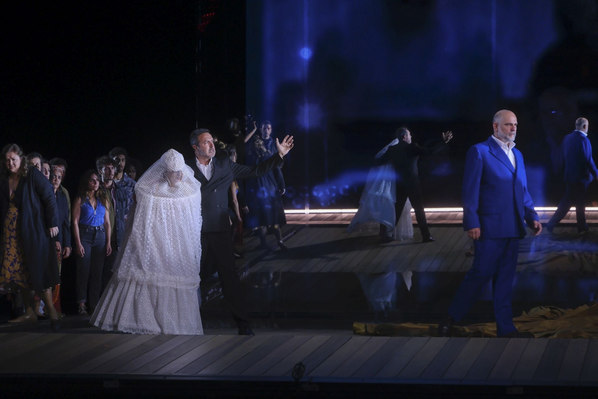 Ensayo de la ópera 'Nabucco' en el teatro de la Maestranza de Sevilla 