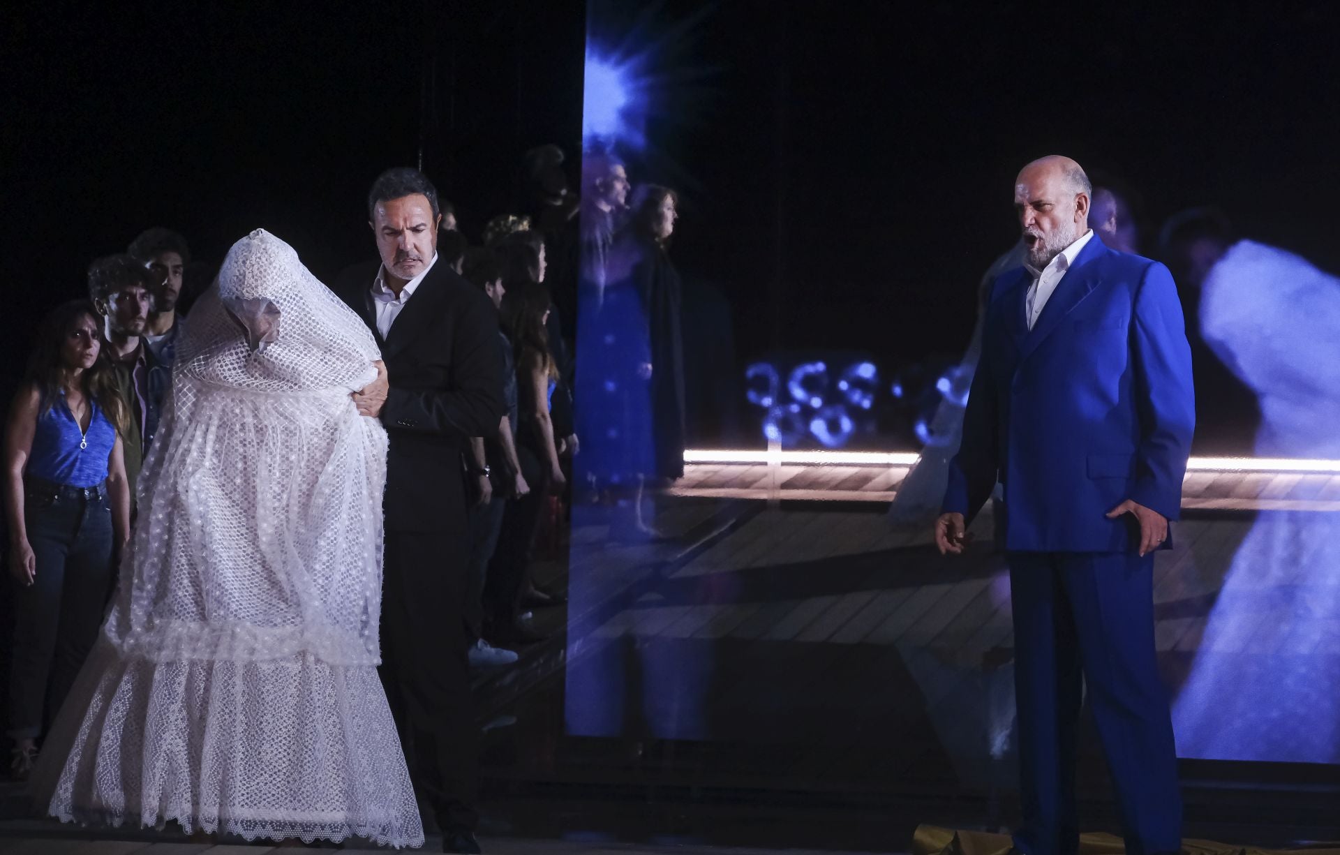 Ensayo de la ópera 'Nabucco' en el teatro de la Maestranza de Sevilla 