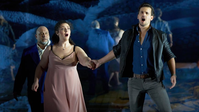 Mónica Redondo (Fenena) y Santiago Vidal (Ismaele)