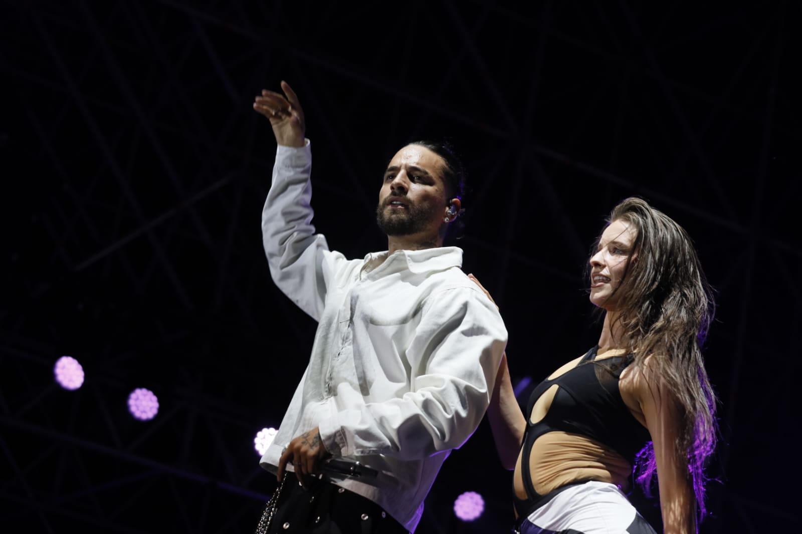 Un momento del concierto de Maluma dentro del Icónica Fest en la Plaza de España de Sevilla 