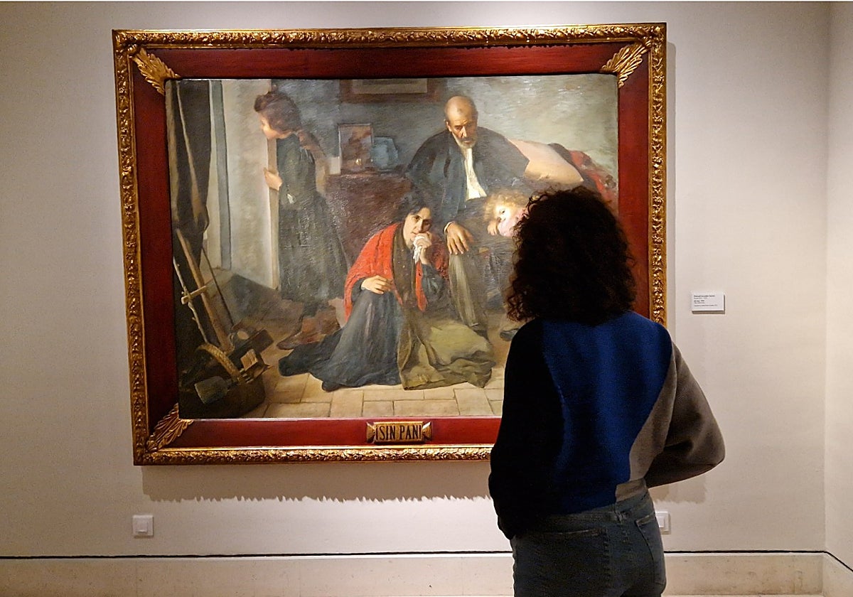 '¡Sin pan!, lienzo de Manuel González Santos donado al Museo Bellas Artes en 2002