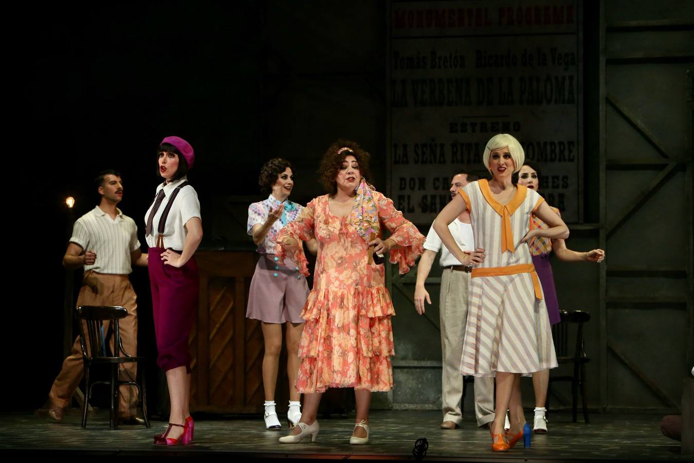 Momento del ensayo previo al estreno en el Maestranza de la zarzuela 'La verbena de la Paloma'