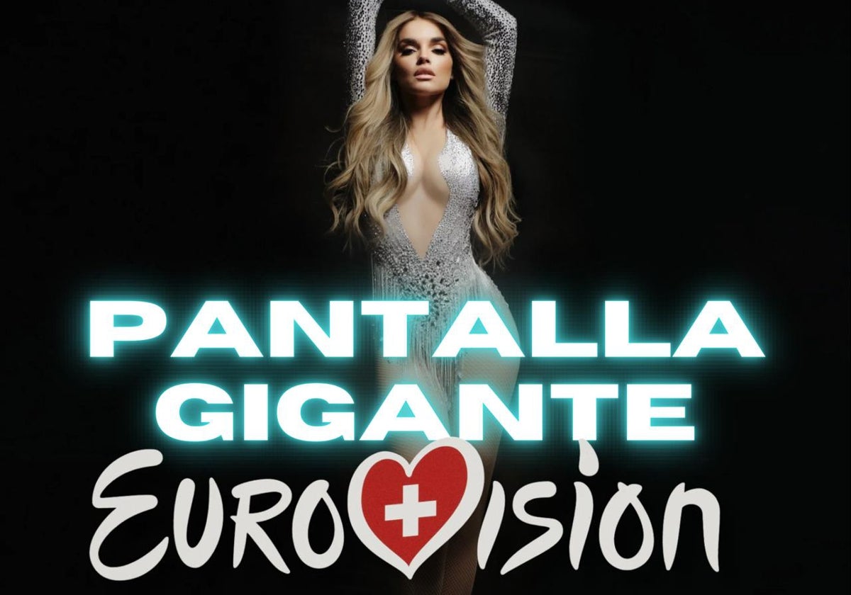 Cartel para ver Eurovisión en la pantalla gigante de la Alameda de Hércules