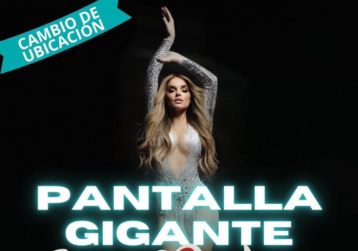 Cartel del cambio de ubicación de la pantalla gigante