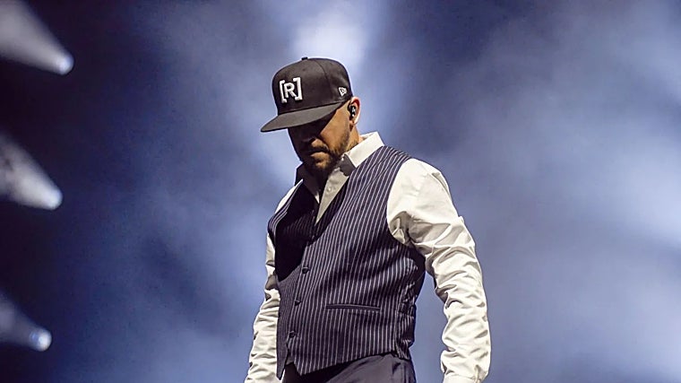 Residente, durante su actuación en el Palau Sant Jordi