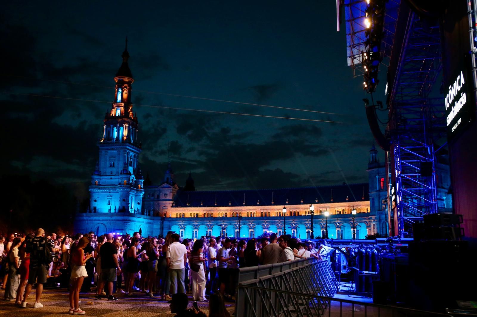 Un momento del concierto inaugural del Icónica Santalucía Sevilla Fest 2025, con Justin Timberlake 