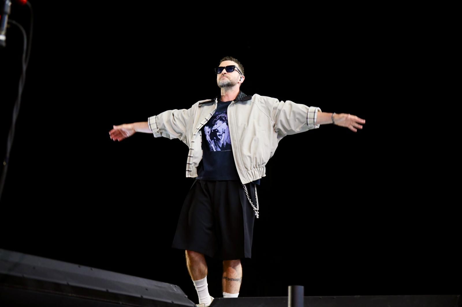 Un momento del concierto inaugural del Icónica Santalucía Sevilla Fest 2025, con Justin Timberlake 