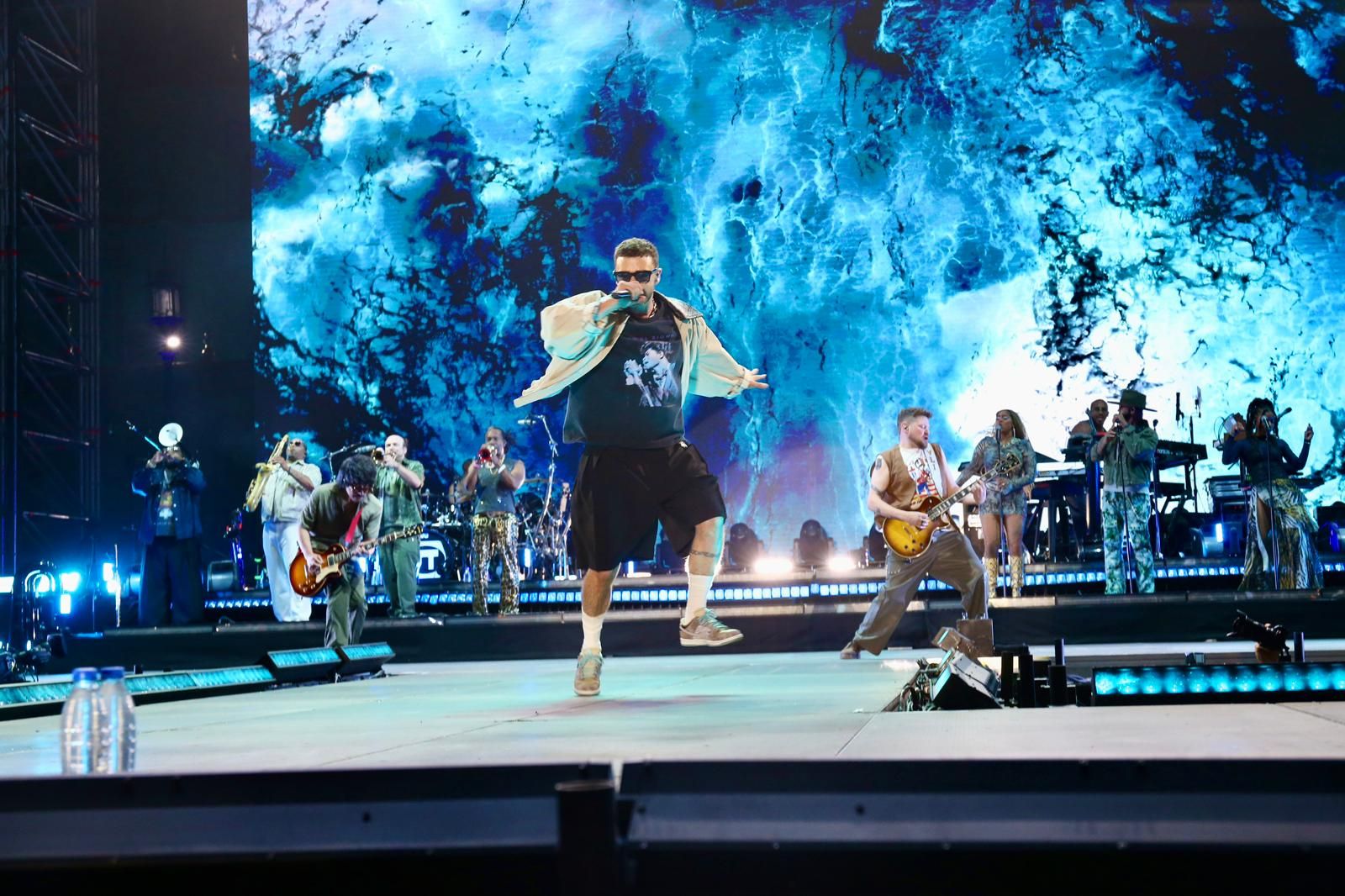 Un momento del concierto inaugural del Icónica Santalucía Sevilla Fest 2025, con Justin Timberlake 