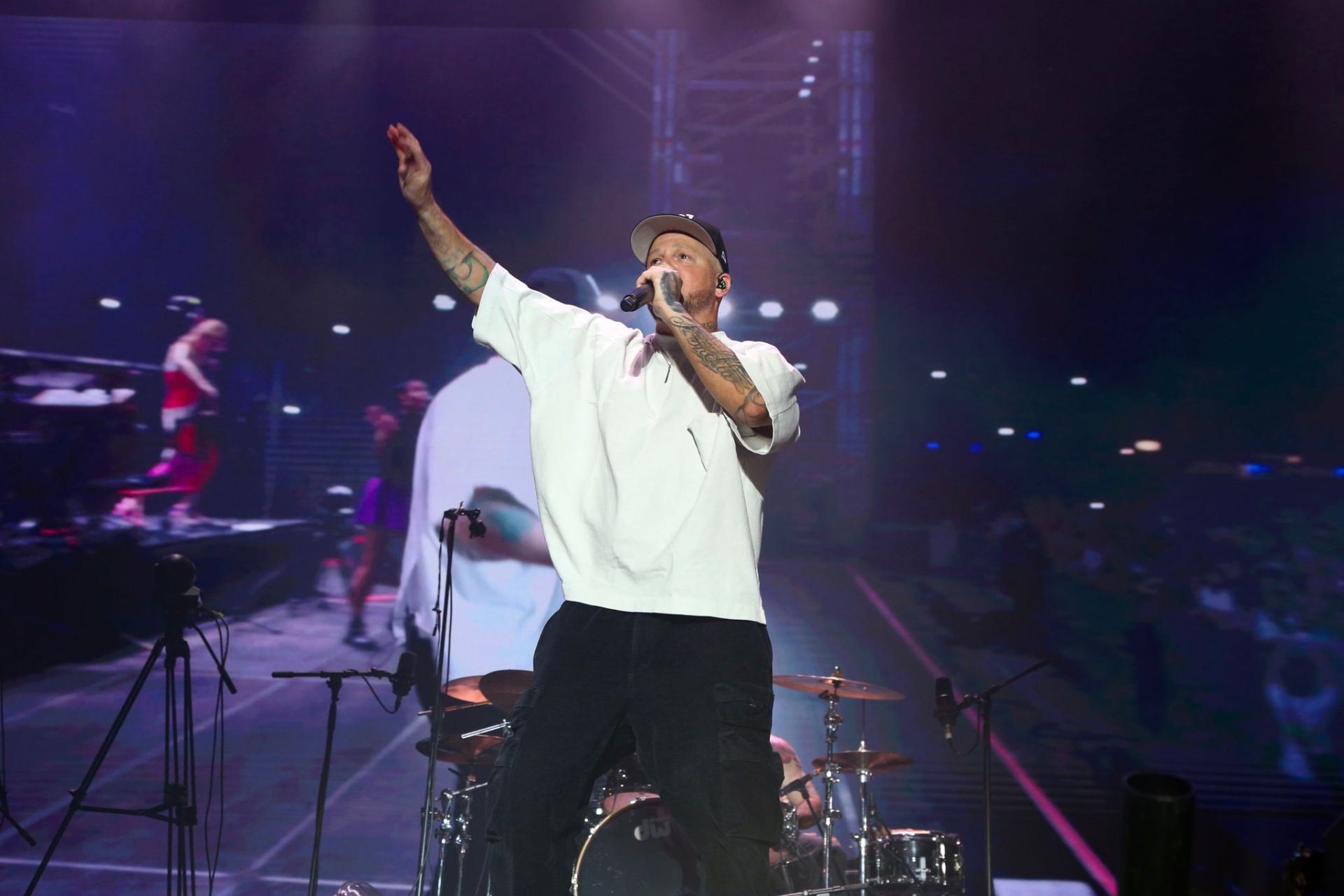 Actuación de Residente, en la noche del jueves en la Plaza de España