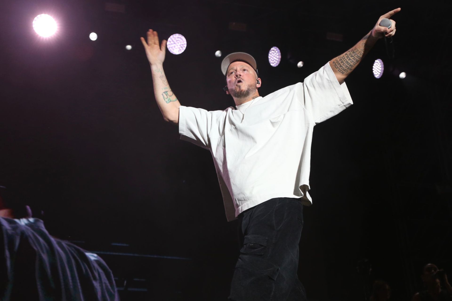 Actuación de Residente, en la noche del jueves en la Plaza de España