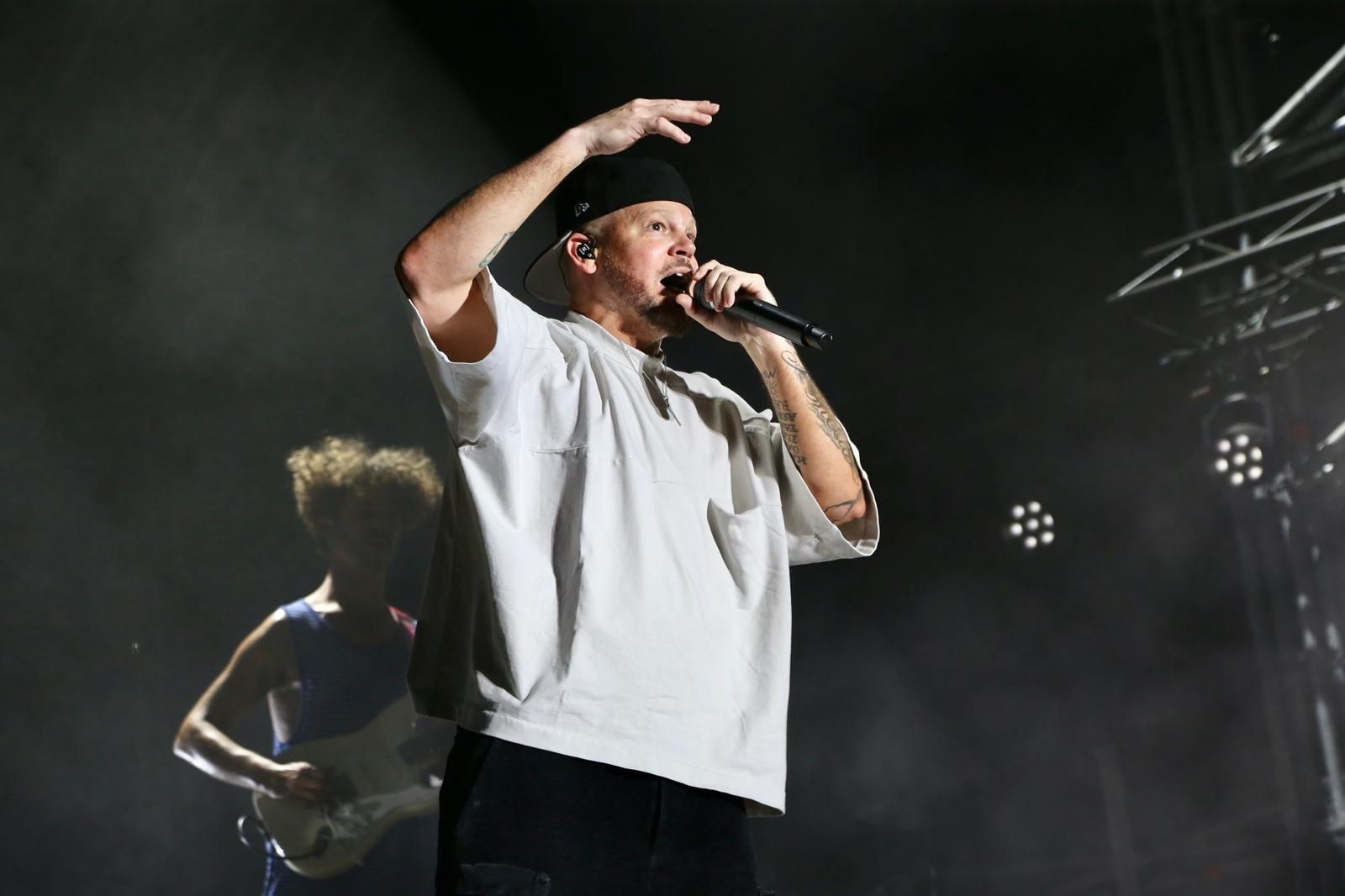 Actuación de Residente, en la noche del jueves en la Plaza de España