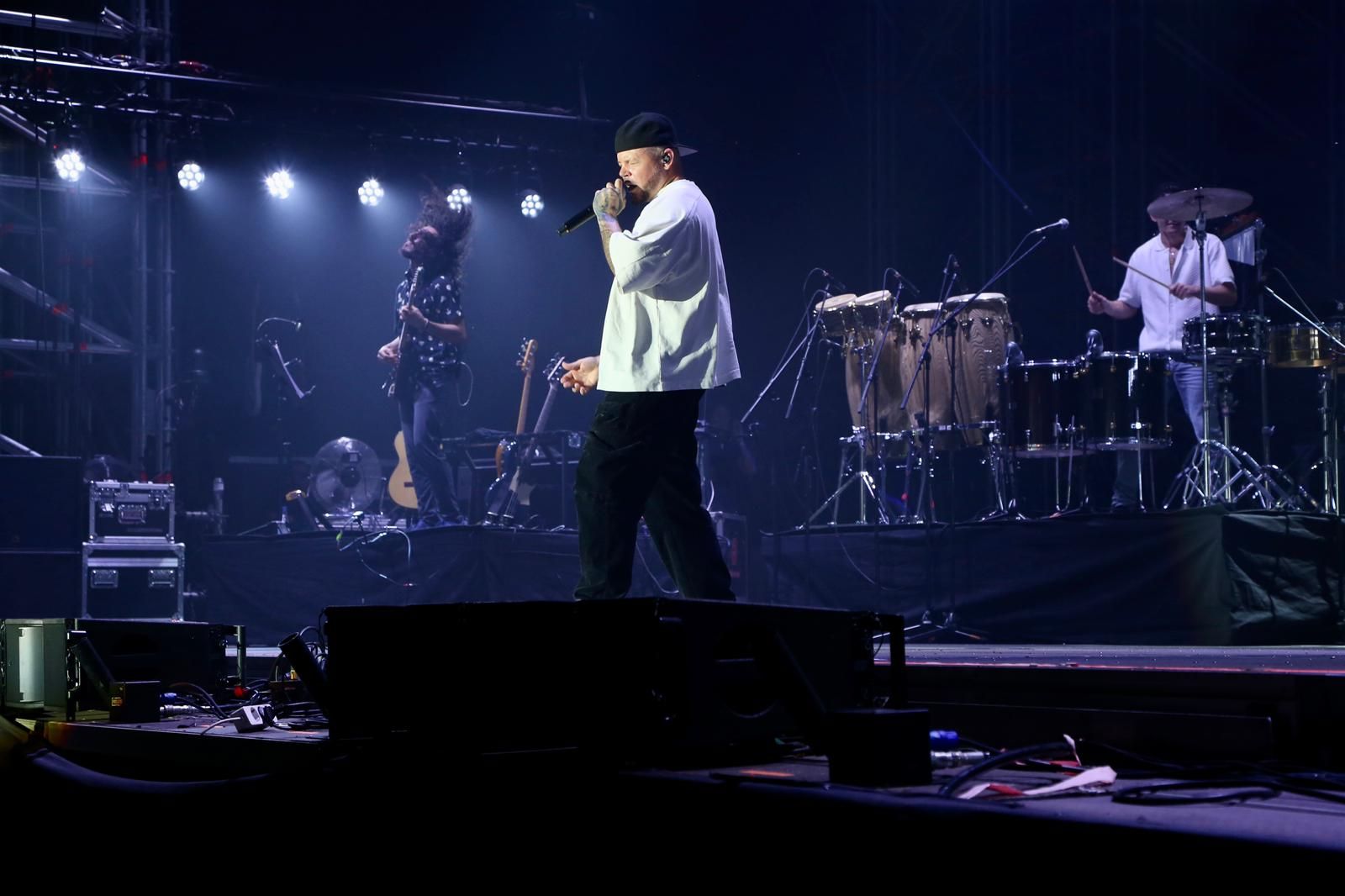 Actuación de Residente, en la noche del jueves en la Plaza de España