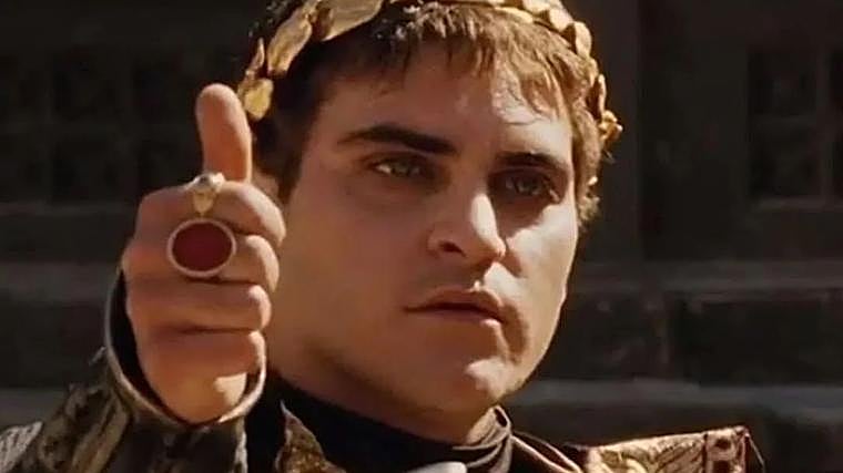 Joaquin Phoenix en un fotograma de Gladiator