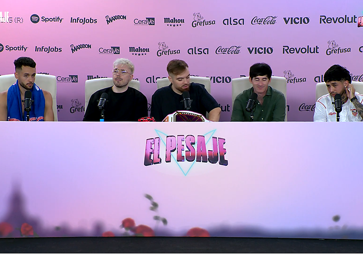 Ibai Llanos, durante el pesaje de La Velada del Año 5 que se celebra en Sevilla