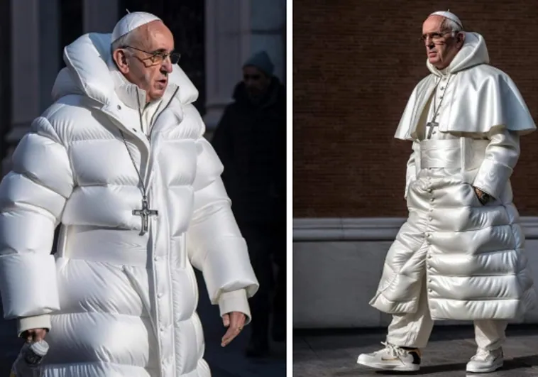 Las fotos 'fake' del Papa estiloso con abrigo y crucifijo gigante