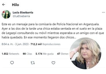 Atracan a la hija de Lucía Etxebarria: «Se puso a gritar como si estuviera poseída»