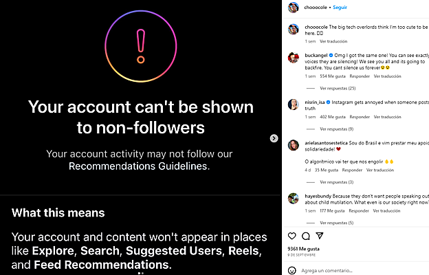 Una activista antitrans que se sometió a un cambio de género acusa a Instagram de censurar su contenido