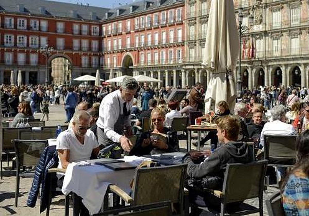 Terraza en la Plaza Mayor de Madrid