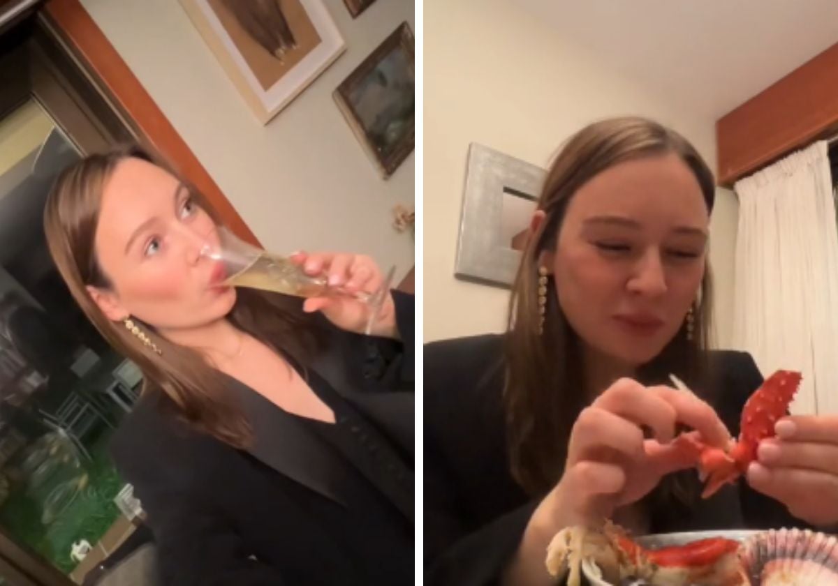La estadounidense Rachel Anne celebrando el año nuevo en España