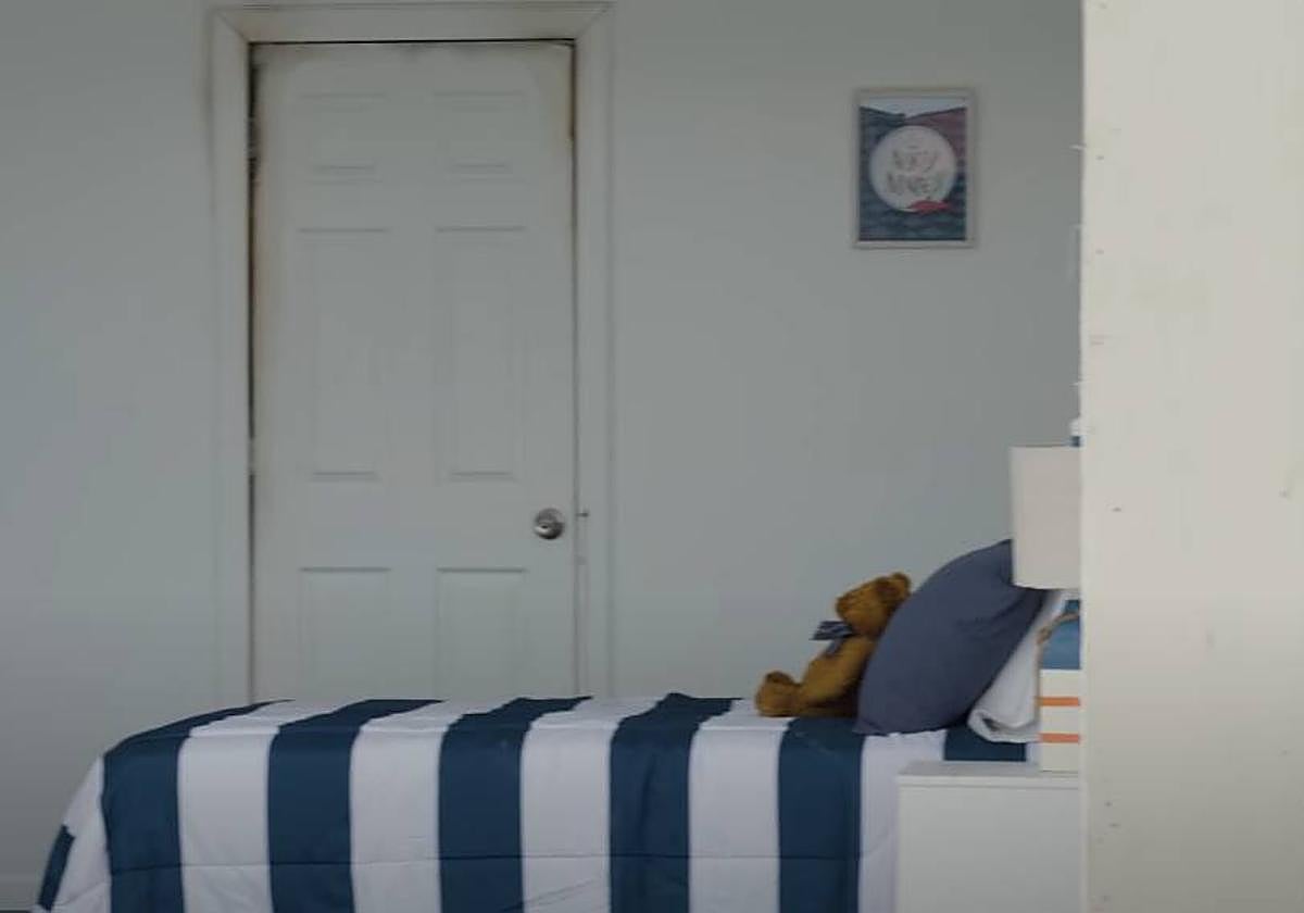 Una habitación usada en un simulacro de incendio