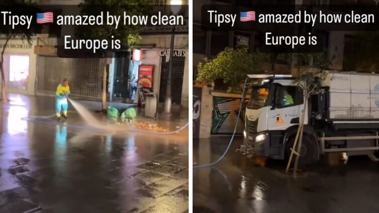 Un estadounidense que vive en Madrid reacciona así al ver cómo se limpian las calles: «Si hicieran esto en EE.UU...»