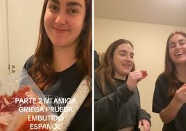 La reacción de una joven giega al probar embutidos españoles: «Dios mío»