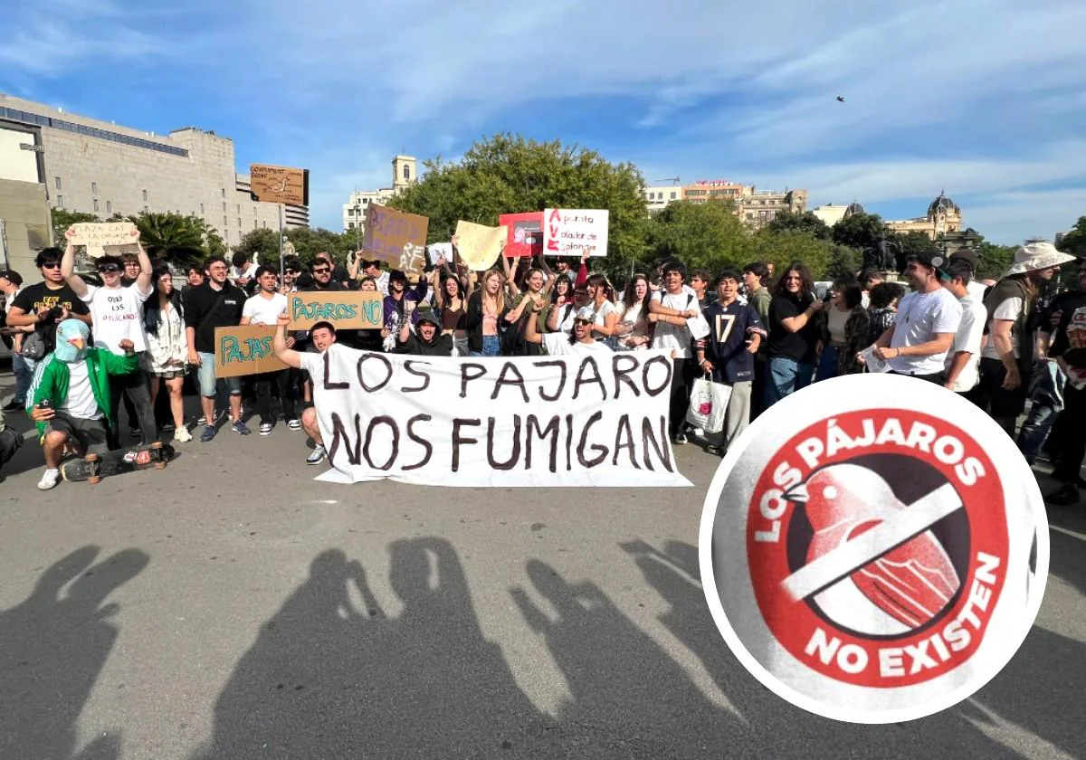 Lo que hay detrás de 'Los pájaros no existen', el movimiento que se ha manifestado en Barcelona