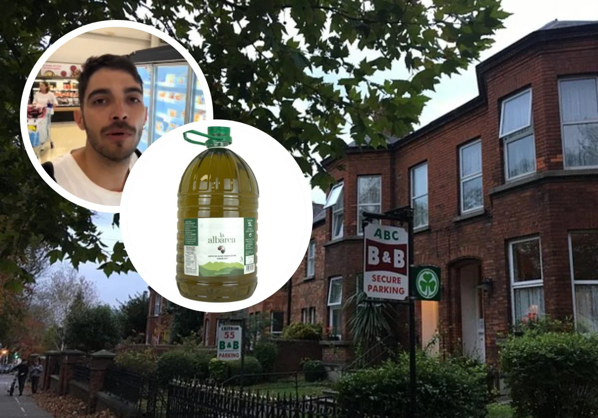 Un español que vive en Irlanda muestra el precio del aceite de oliva