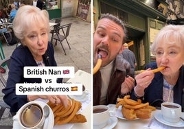 Una abuela británica prueba por primera los churros de San Ginés en Madrid y este es su veredicto