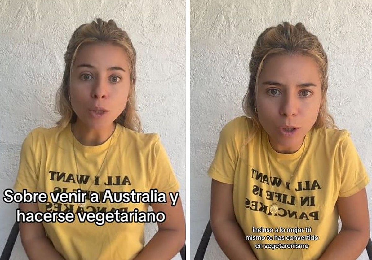Marta, durante su vídeo sobre el vegetarianismo en Australia