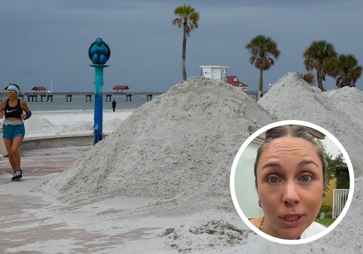 Una playa de Florida, con arena movida por los efectos de Helene, hace unos días