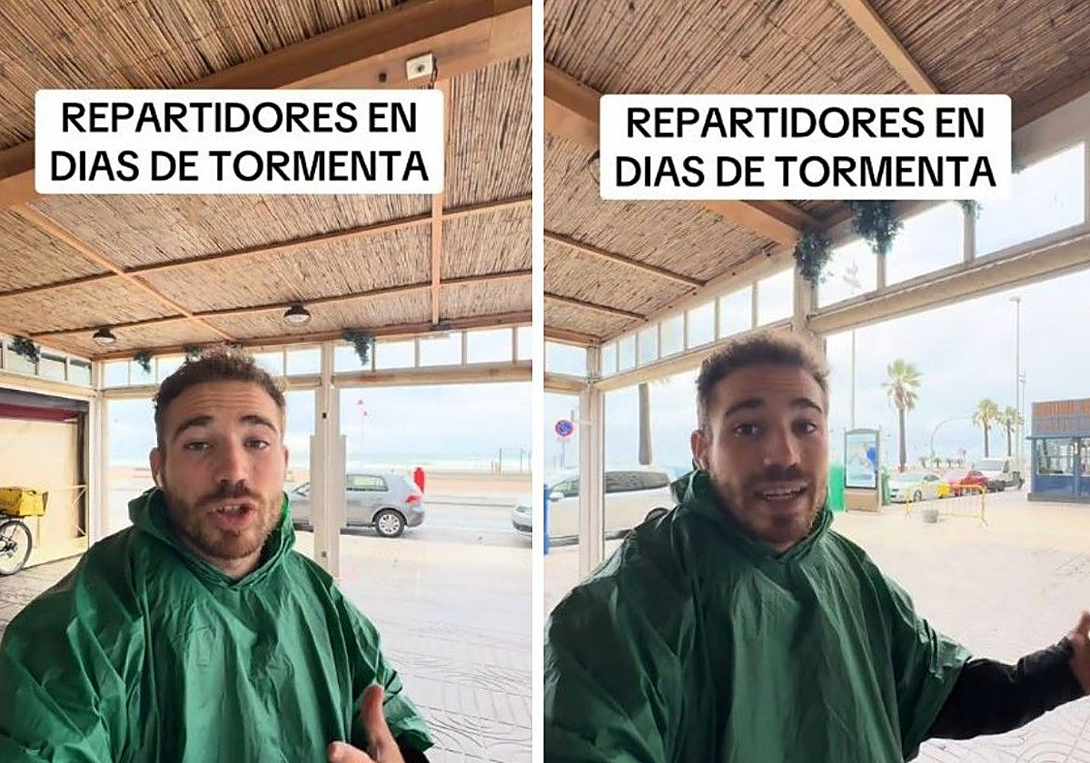 Alex grava el vídeo mientras espera que le entre un servicio