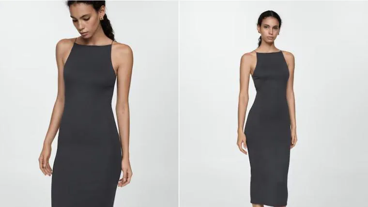 El vestido de Mango también está disponible en color gris