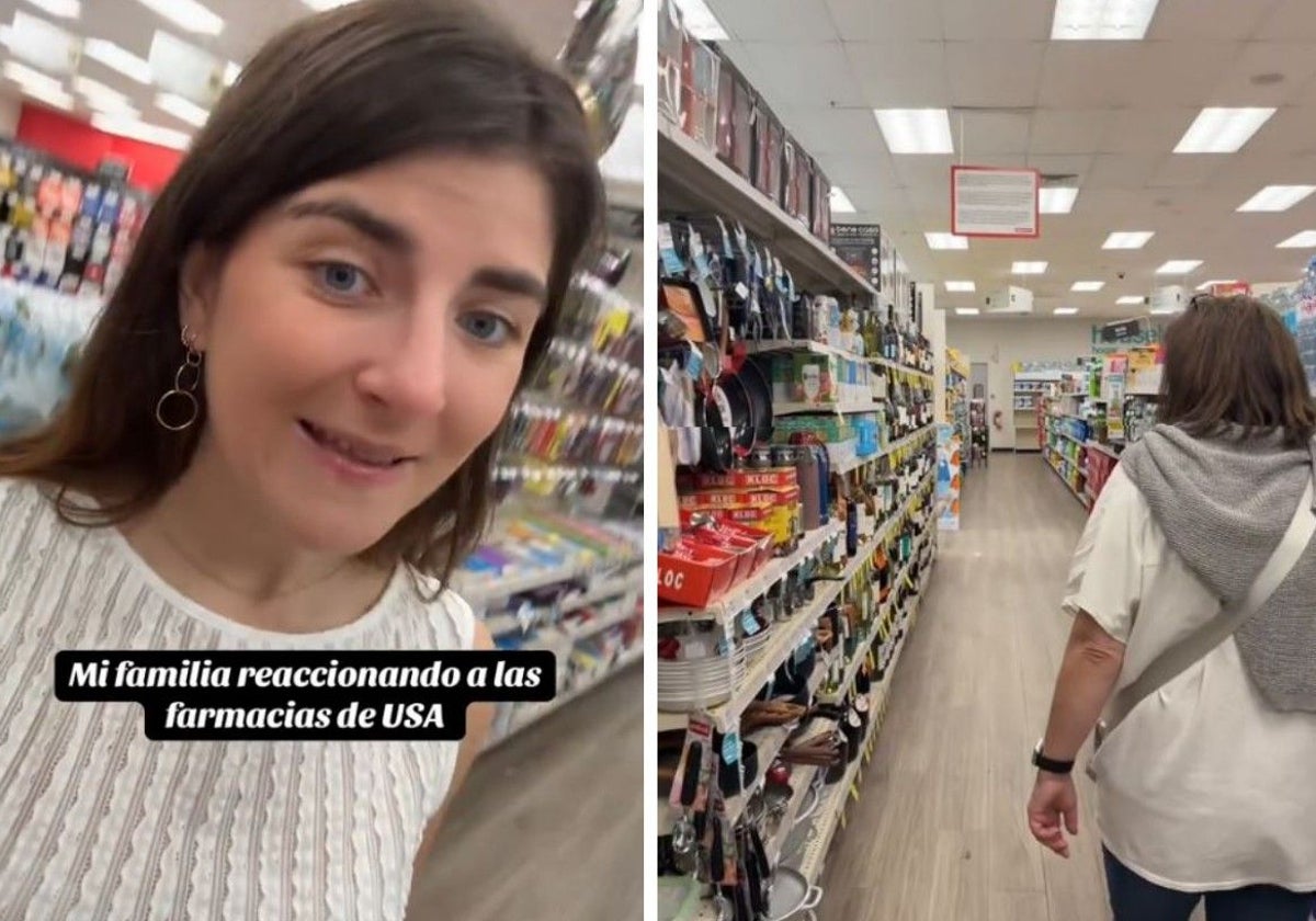 Mariona, durante su 'tour' por una farmacia norteamericana